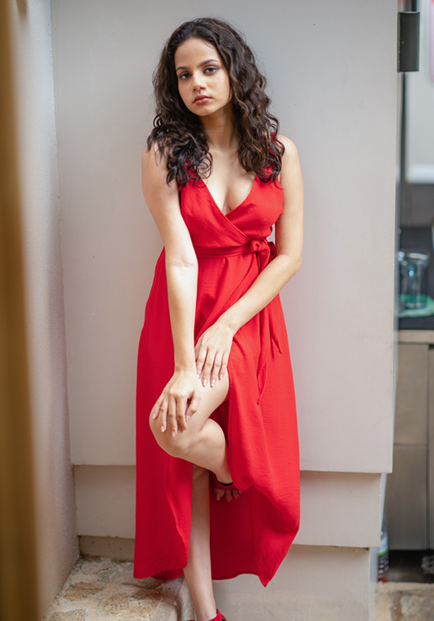 LILIAN WRAP RED DRESS